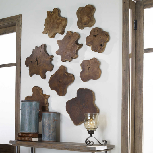 KALANI WOOD WALL DECOR, S/3