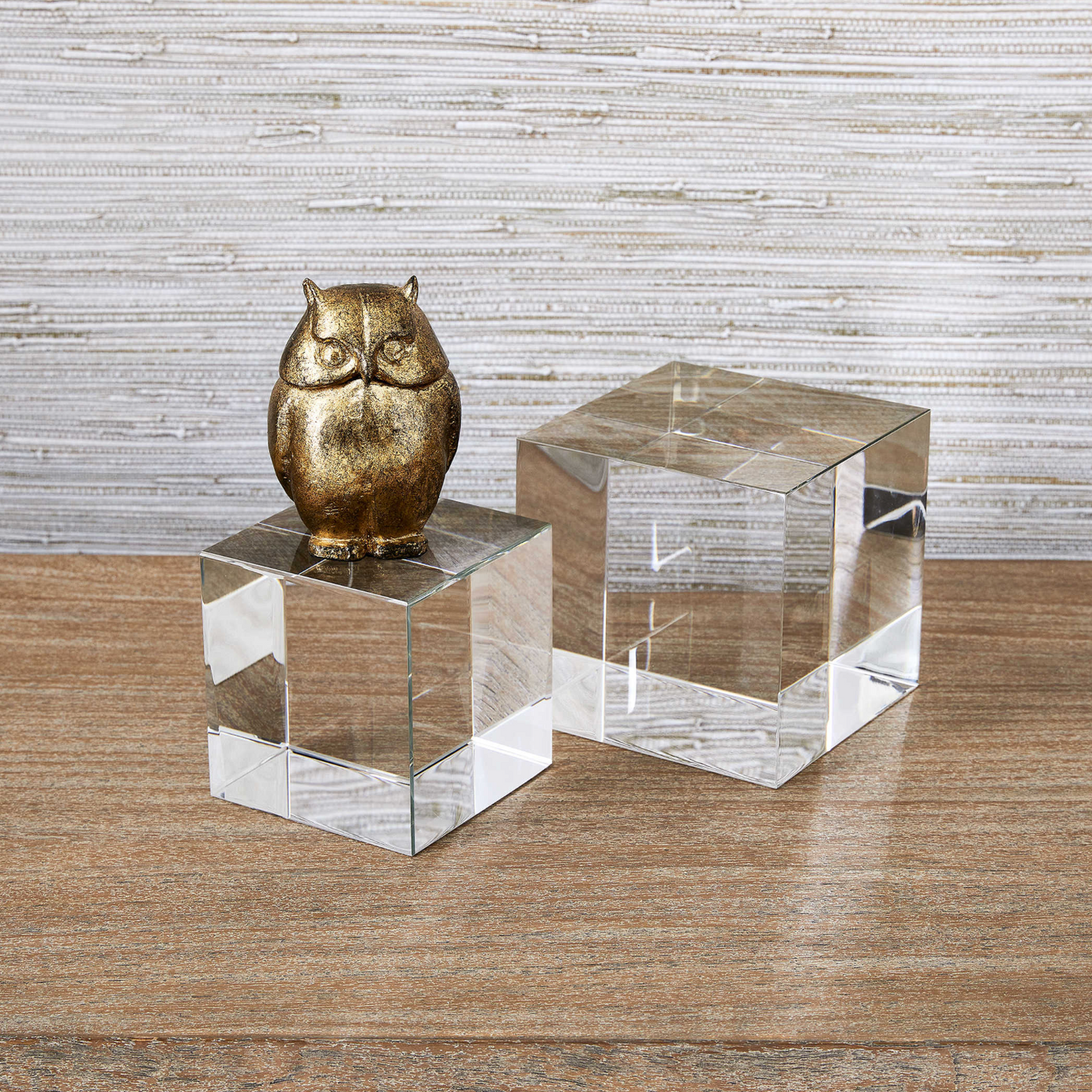 CUBE RISERS/SCULPTURES, S/2 - CRYSTAL