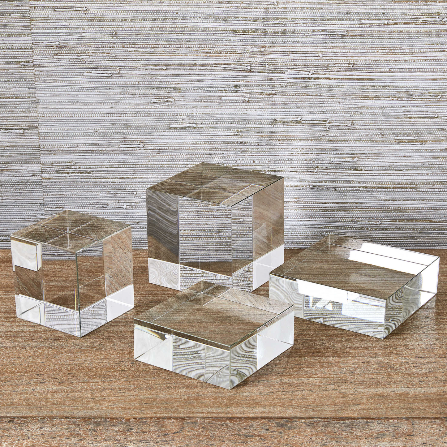 CUBE RISERS/SCULPTURES, S/2 - CRYSTAL