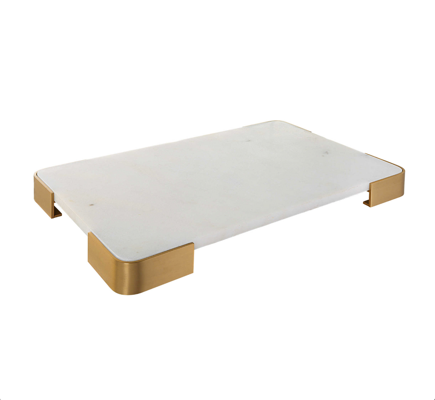 ELEVATED TRAY/PLATEAU - WHITE MARBLE LARGE