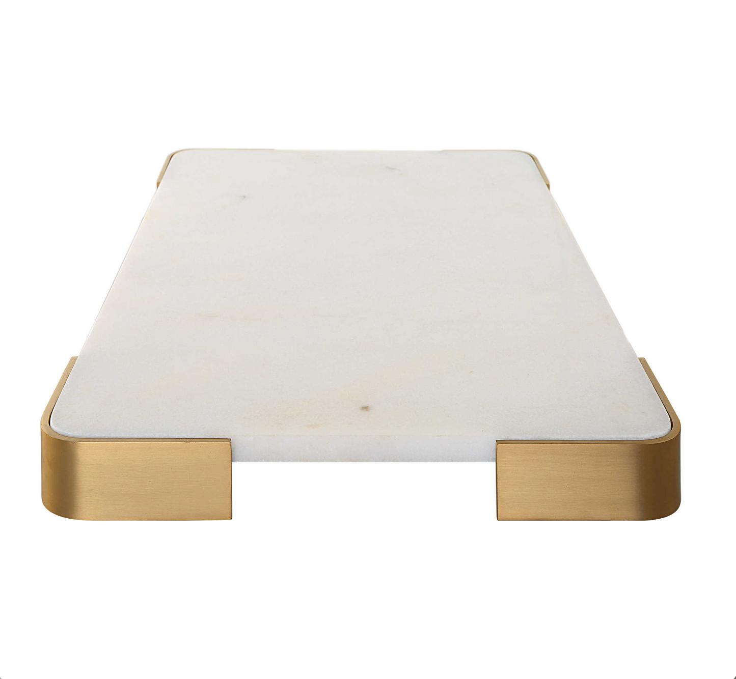 ELEVATED TRAY/PLATEAU - WHITE MARBLE LARGE