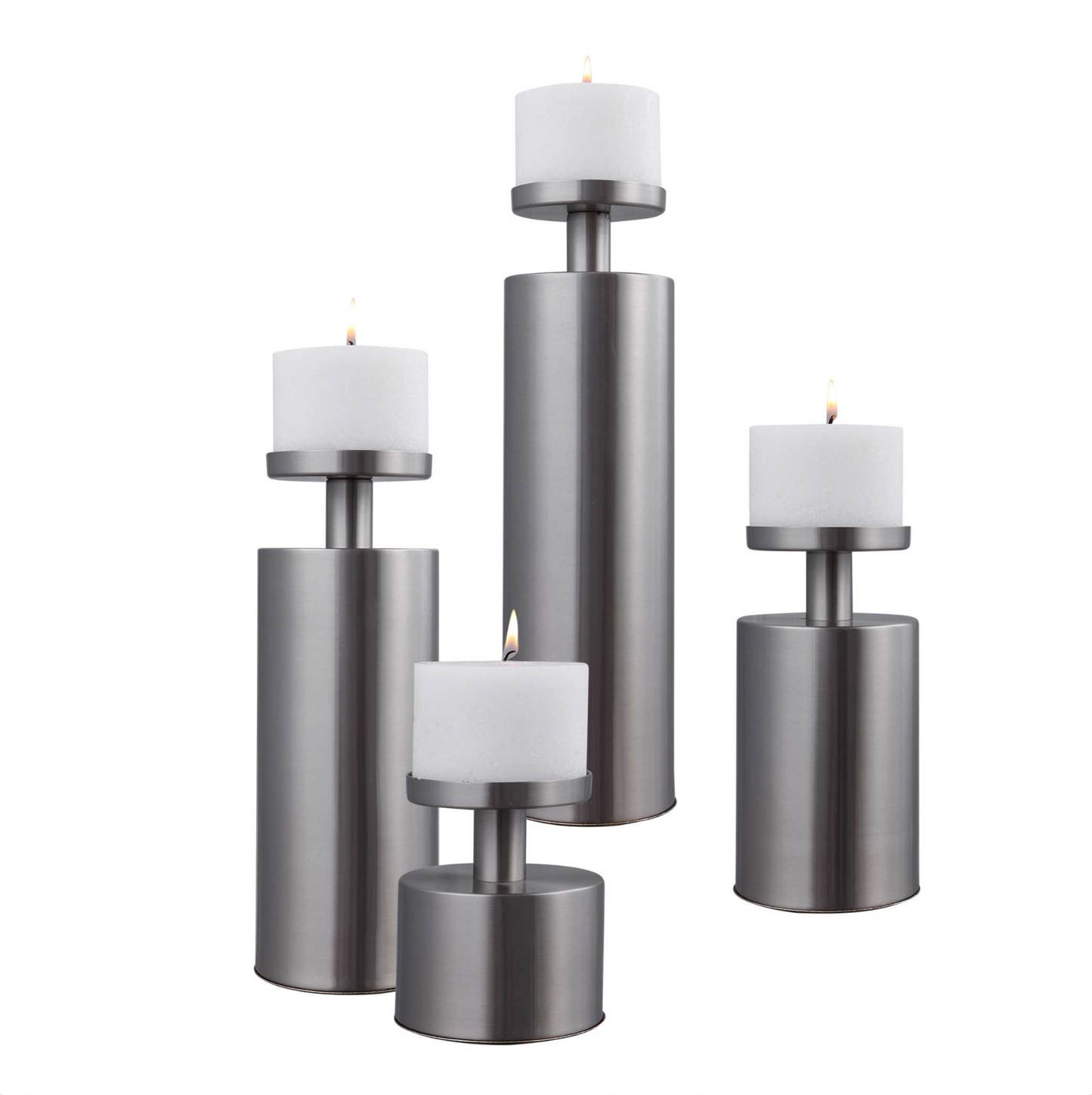 KAMDYN CANDLEHOLDERS - SILVER, S/4