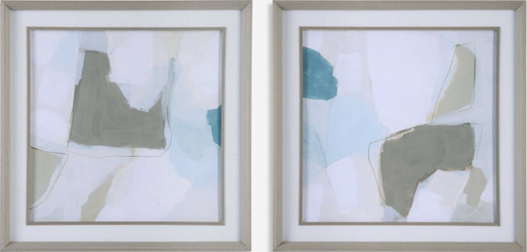 MIST SHAPES FRAMED PRINTS, S/2