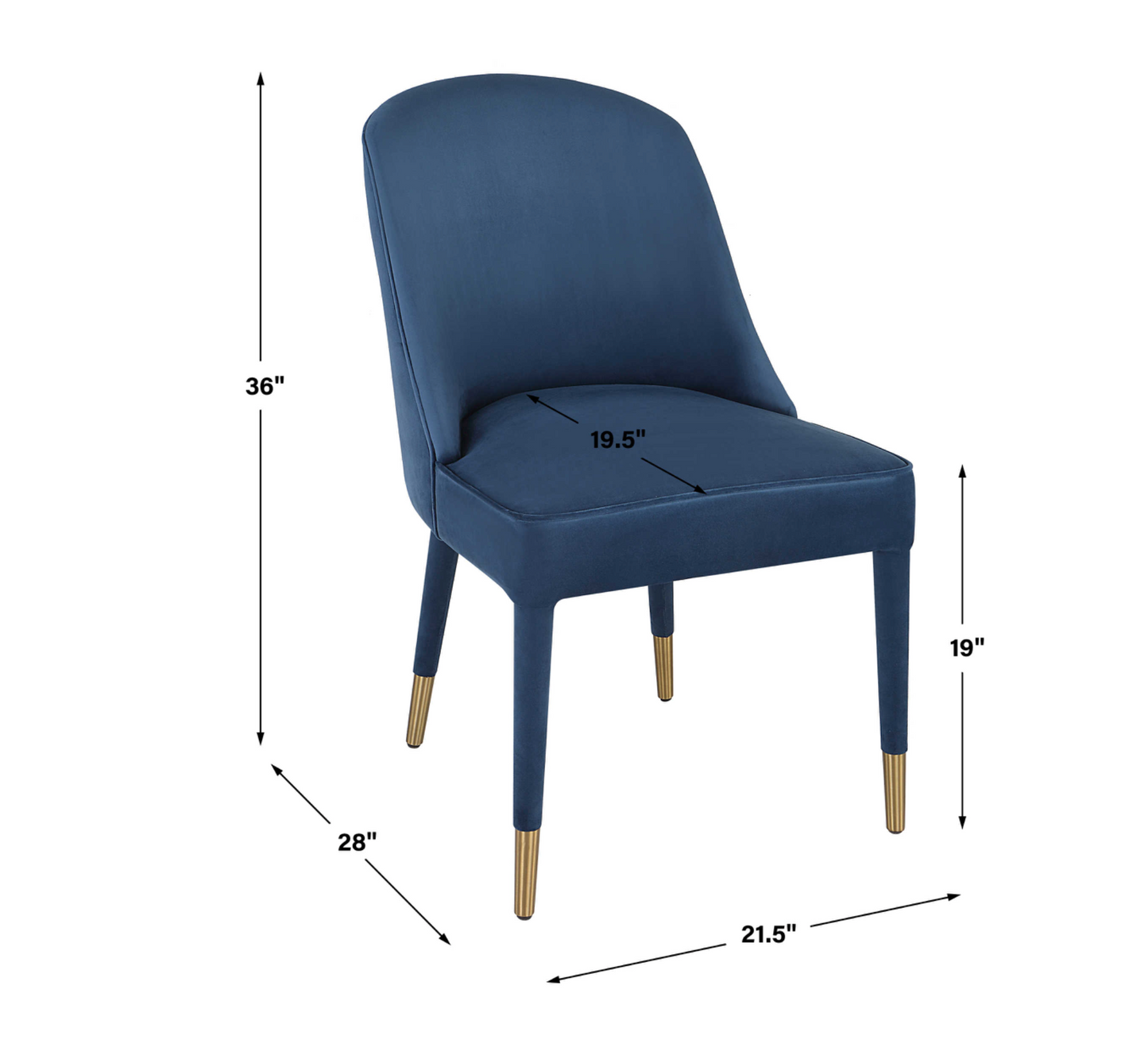 BRIE ARMLESS CHAIR SAPPHIRE (SET OF 2)