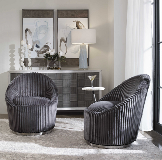 CRUE SWIVEL CHAIR GUNMETAL