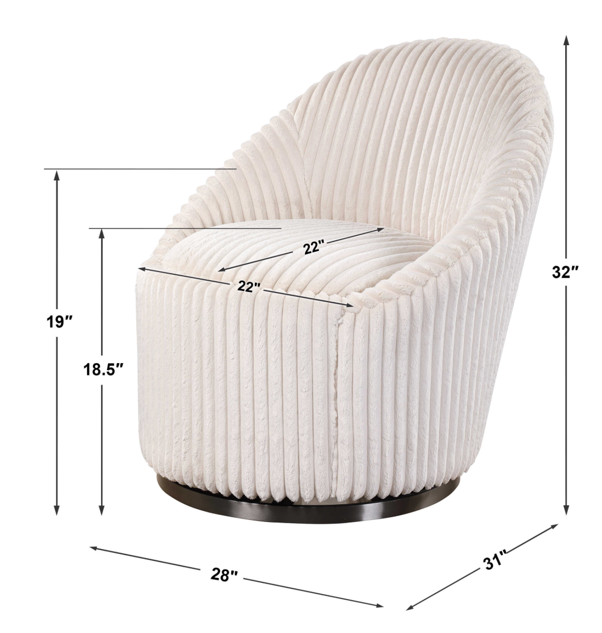 CRUE SWIVEL CHAIR IVORY