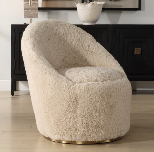 CRUE SWIVEL CHAIR SHEEPSKIN