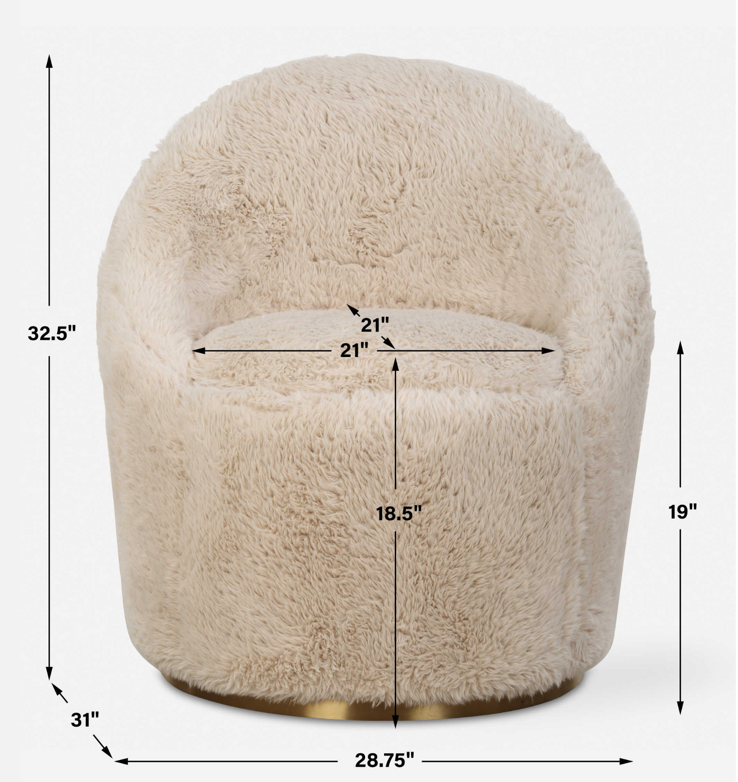 CRUE SWIVEL CHAIR SHEEPSKIN