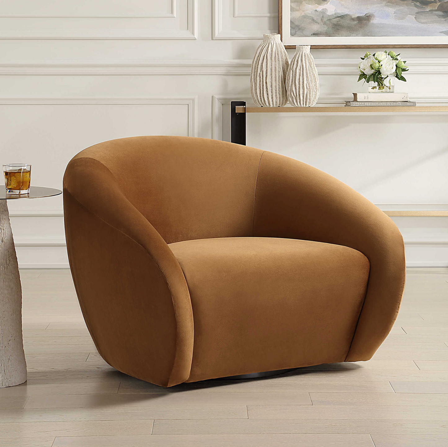 DESOTO SWIVEL CHAIR HAZELNUT